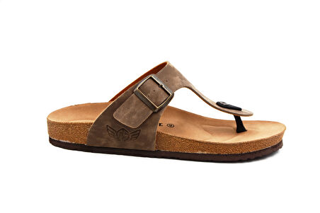 Fly Soft Mıkanos S903 Poli Hafif Taban Tokalı Erkek Terlik AÇIK KAHVE