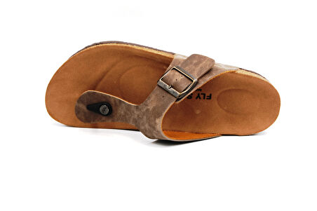 Fly Soft Mıkanos S903 Poli Hafif Taban Tokalı Erkek Terlik AÇIK KAHVE