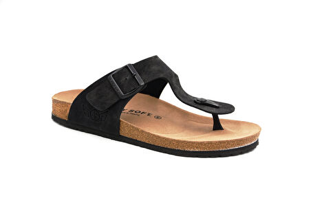 Fly Soft Mıkanos S903 Poli Hafif Taban Tokalı Erkek Terlik SİYAH