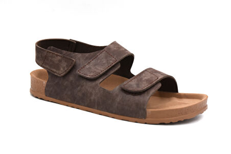 Fly Soft S963 Poli Hafif Taban Cırtlı Erkek Sandalet KAHVE