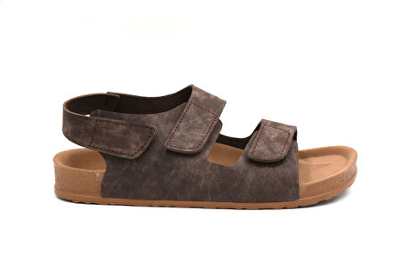 Fly Soft S963 Poli Hafif Taban Cırtlı Erkek Sandalet KAHVE
