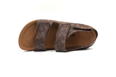 Fly Soft S963 Poli Hafif Taban Cırtlı Erkek Sandalet KAHVE