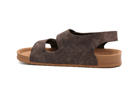 Fly Soft S963 Poli Hafif Taban Cırtlı Erkek Sandalet KAHVE