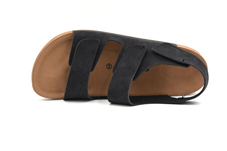Fly Soft S963 Poli Hafif Taban Cırtlı Erkek Sandalet SİYAH