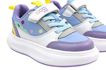 Pepino 1900 Phlon Hafif Taban Cırtlı Kız Çocuk Spor Ayakkabı BEYAZ LİLA
