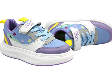 Pepino 1900 Phlon Hafif Taban Cırtlı Kız Çocuk Spor Ayakkabı BEYAZ LİLA