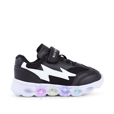 Buckhead 4431 Faster Işıklı Phlon Hafif Taban Cırtlı Çocuk Spor Ayakkabı SİYAH