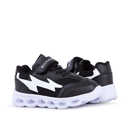 Buckhead 4431 Faster Işıklı Phlon Hafif Taban Cırtlı Çocuk Spor Ayakkabı SİYAH
