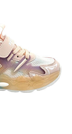 Pepino 1977 Işıklı Phlon Hafif Taban Çocuk Cırtlı Spor Ayakkabı PUDRA