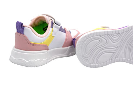 Pepino PY25-1603 Phlon HafifTaban Işıklı Çocuk Spor Ayakkabı Beyaz Pudra