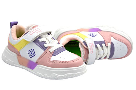 Pepino PY25-1603 Phlon HafifTaban Işıklı Çocuk Spor Ayakkabı Beyaz Pudra