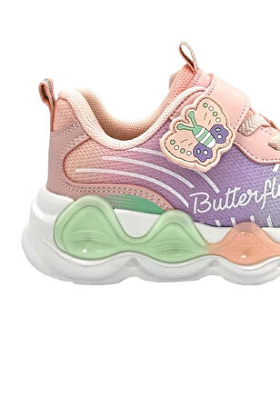 Pepino 1899 Işıklı Phlon Hafif Taban Cırtlı Çocuk Spor Ayakkabı PUDRA