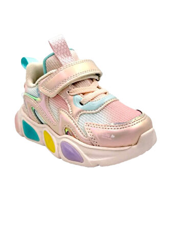 Pepino 1824 Işıklı Phlon Hafif Taban Cırtlı Çocuk Spor Ayakkabı PUDRA