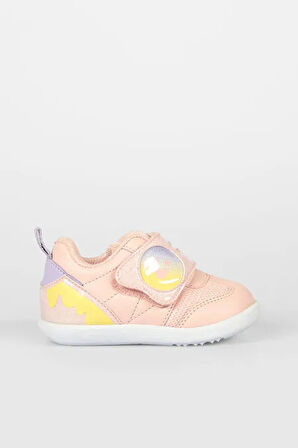 Vicco Donut Ortapedik Kauçuk Hafif Taban Cırtlı Bebe İlk Adım Spor Ayakkabı PUDRA