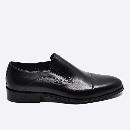 Fosco Hakiki Deri Bağcıksız Klasik Erkek Ayakkabı 2018 SİYAH