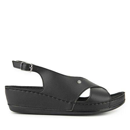 Muya İngane İçi Jelli Poli Hafif Taban Confort Kadın Sandalet SİYAH