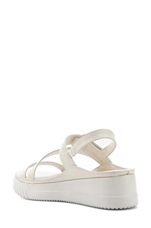 Polaris 325571.Z 5FX Kadın Dolgu Topuk Sandalet BEJ