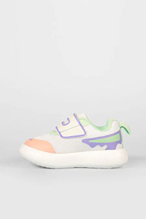 Vicco Melodic 346.p25y.161-1104 Işıklı Phlon Hafif Taban Cırtlı Çocuk Spor Ayakkabı Beyaz Pudra