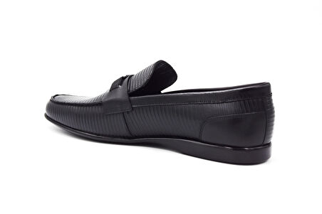 Fosco 3172 İçi Dışı Hakiki Deri Kauçuk Kaymaz Taban Günlük Erkek Ayakkabı SİYAH