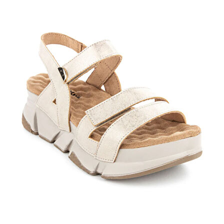 Muya Olimba 34201 Poli Hafif Taban Cırtlı Masajlı Günlük Kadın Sandalet BEJ