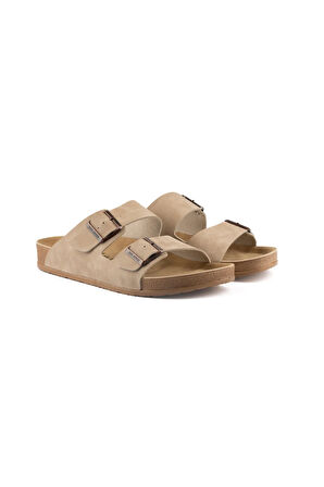 Roy Jones BreezeStep Ergonomik İki Tokalı Erkek Yaz Terliği BEJ