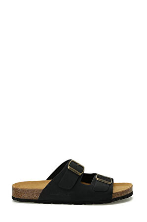 Lumberjack MENDY LTH 5FX Hakiki Deri Erkek Terlik SİYAH