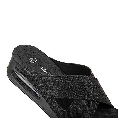 Muya Penelope Anatomik Air Max Tabanlı Kadın Terlik SİMLİ SİYAH