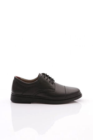 Prego (Tardelli) İçi Dışı Hakiki Deri İçi Jel Poli Hafif Taban Erkek Günlük Comfort Ayakkabı BLACK
