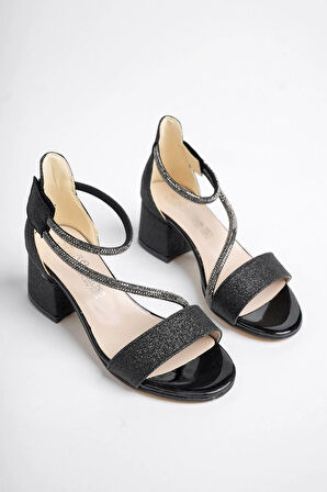 Beyaz (Mini Women) Çok Renkli Yaş Biyeli Topuklu Kız Çocuk Abiye Ayakkabı SİYAH