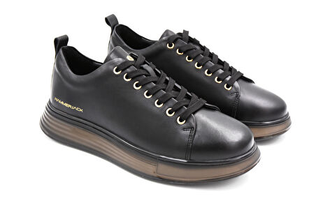 Hammer Jack Rabat M Hakiki Deri Erkek Şeffaf Taban Günlük Erkek Ayakkabı SİYAH