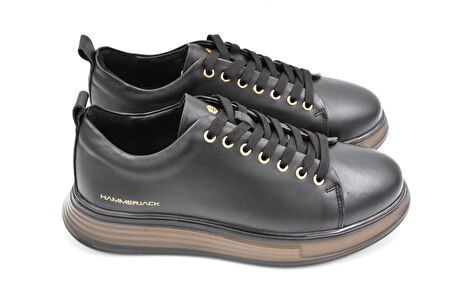 Hammer Jack Rabat M Hakiki Deri Erkek Şeffaf Taban Günlük Erkek Ayakkabı SİYAH