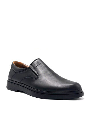 Prego (Tardelli) İçi Dışı Hakiki Deri İçi Jel Poli Hafif Taban Erkek Günlük Comfort Ayakkabı mokosen siyah