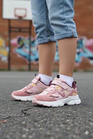 Vicco Wild Phlon Hafif Taban Cırtlı Çocuk Spor Ayakkabı PUDRA