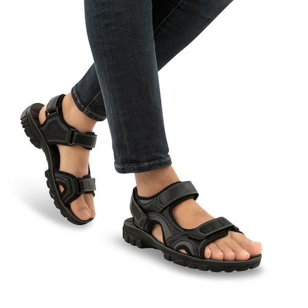 Muya Taurus Cırtlı Erkek Sandalet SİYAH