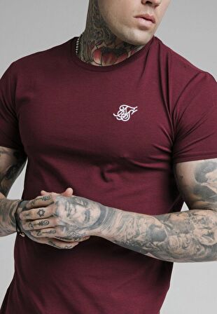 SikSilk Burgundy Basic Erkek Tişört