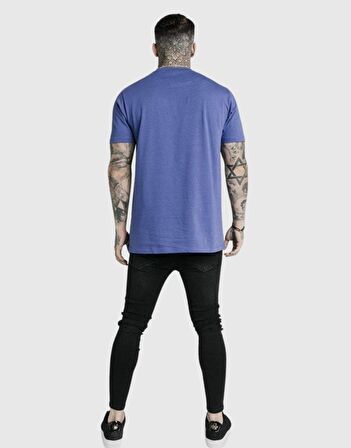 SikSilk Regular Basic Erkek T-Shirt Mavi Mavi-Xs