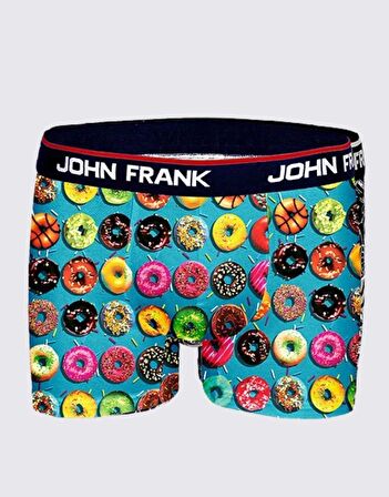 John Frank Dijital Erkek Boxer - Donuts Blue