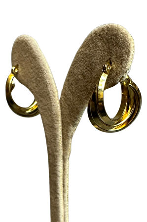 Uretti - İREM 3914 Üçlü Sarmal Çelik Halka Küpe