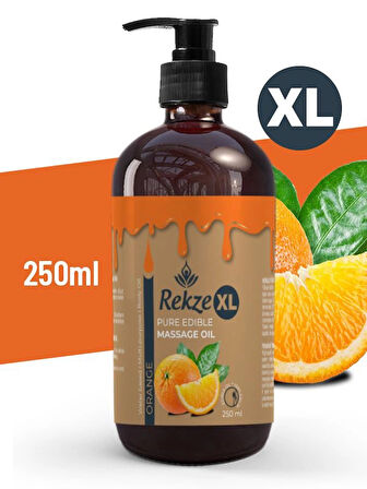 Rekze Portakal Aromalı Masaj Yağı 250 ml – Afrodizyak Etkili, Aromaterapi Uyumlu, Doğal İçerikli Vücut Masaj Yağı