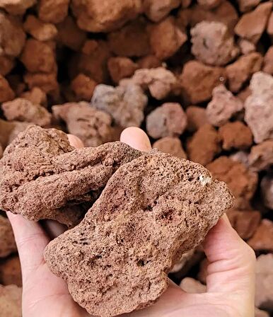 Pomza 7 KG 5-10 Mm Lav Taşı Kırmızı Pomza Orta Boy Cüruf Ponza