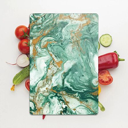 Decovetro Cam Kesme Tahtası Yeşil Gold Mermer Desenli 30x40 Cm