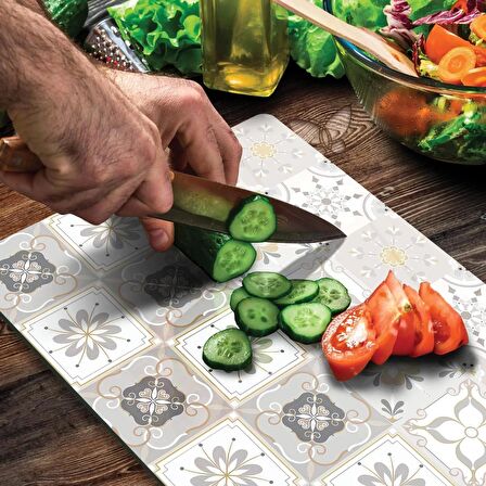 Decovetro Cam Kesme Tahtası Çini Desenli 30x40 Cm