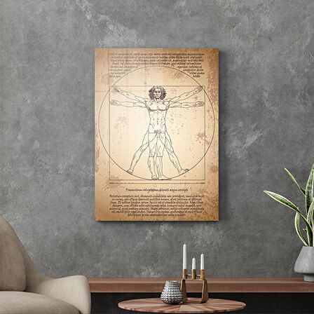 Decovetro Davinci Vitruvius Adamı Cam Tablo