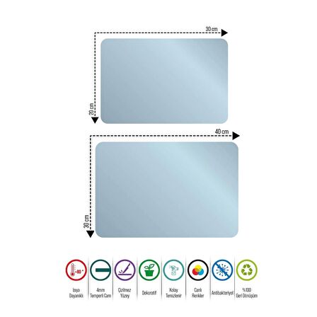 Decovetro Cam Kesme Tahtası Türkiye Desenli 20x30 Cm