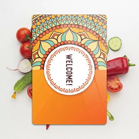 Decovetro Cam Kesme Tahtası Welcome Desenli 20x30 Cm