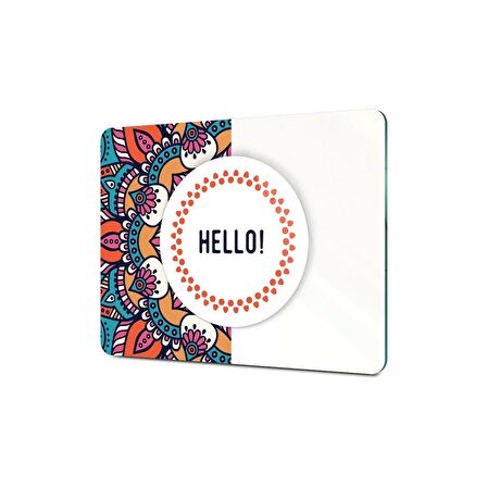 Decovetro Cam Kesme Tahtası Hello Desenli 30x40 Cm