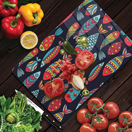Decovetro Cam Kesme Tahtası Balık Desenli 20x30 Cm