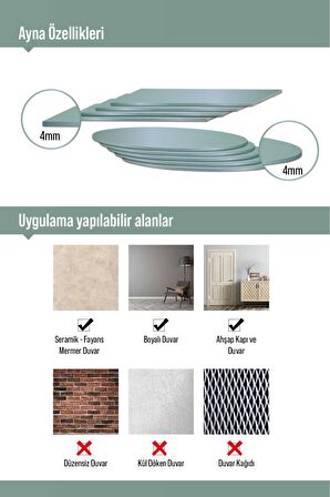 Decovetro Ayna 4 Parça Yuvarlak Dekoratif Duvar Aynası 30Cm