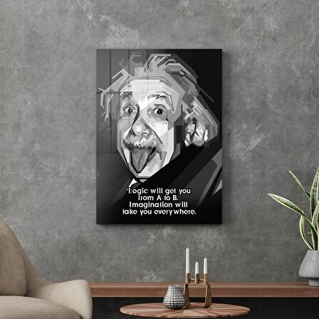 Decovetro Cam Tablo Albert Einstein Funny