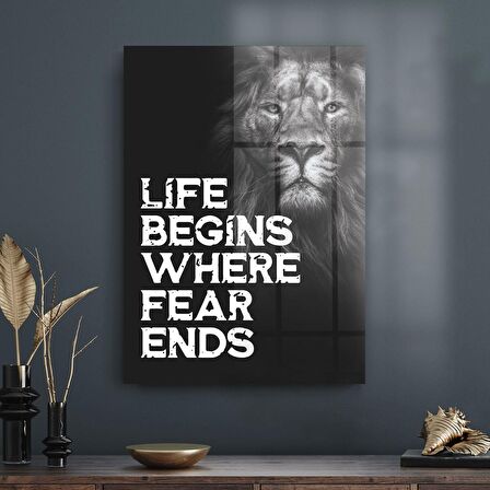 Decovetro Cam Tablo Fear Ends Motivational
